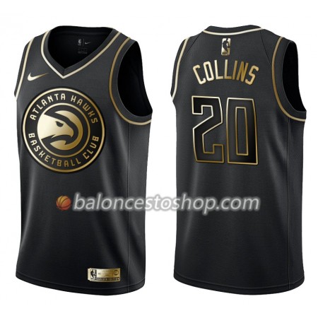 Camiseta Hombre NBA Atlanta Hawks John Collins 20 Nike Negro Golden Edition Swingman